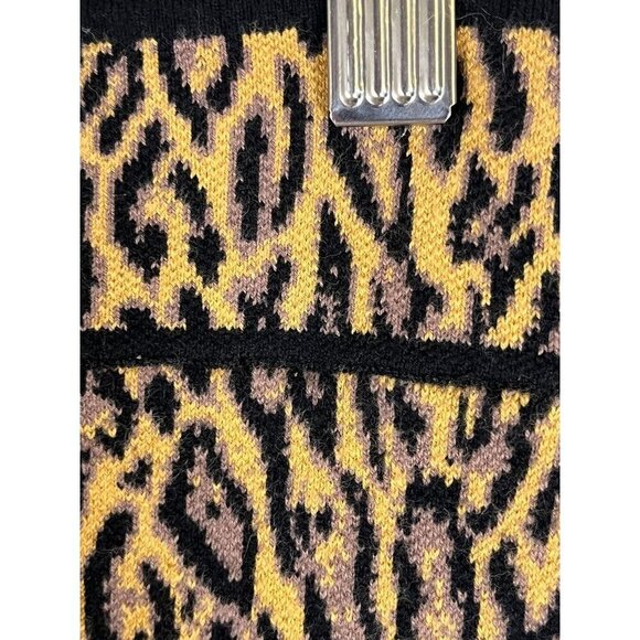 BCBG Animal Print Edgy Skirt L Brown Preppy Old Money Classic Leopard Urban Chic - Picture 10 of 13